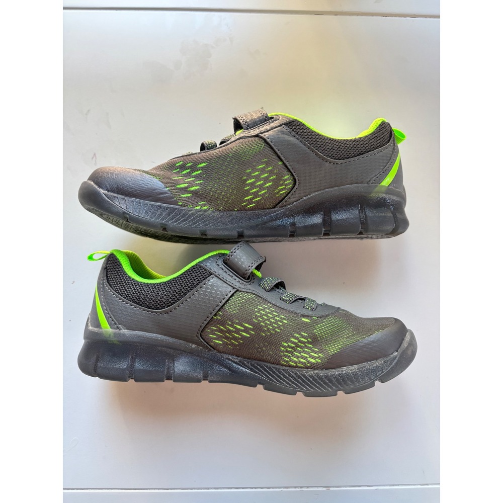 Stride Rite Made2Play Light Up Sneakers Gray Neon Green Boys Size 2M - Picture 6 of 6